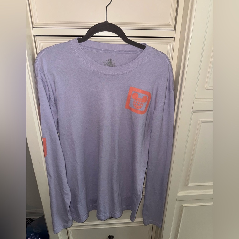Disney Lavender Long Sleeve Tee with Orange Logo